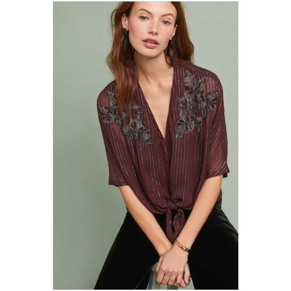 Anthropologie Ranna Gill Cassel Petite Buttondown NWT Size Medium Petite - Picture 4 of 8
